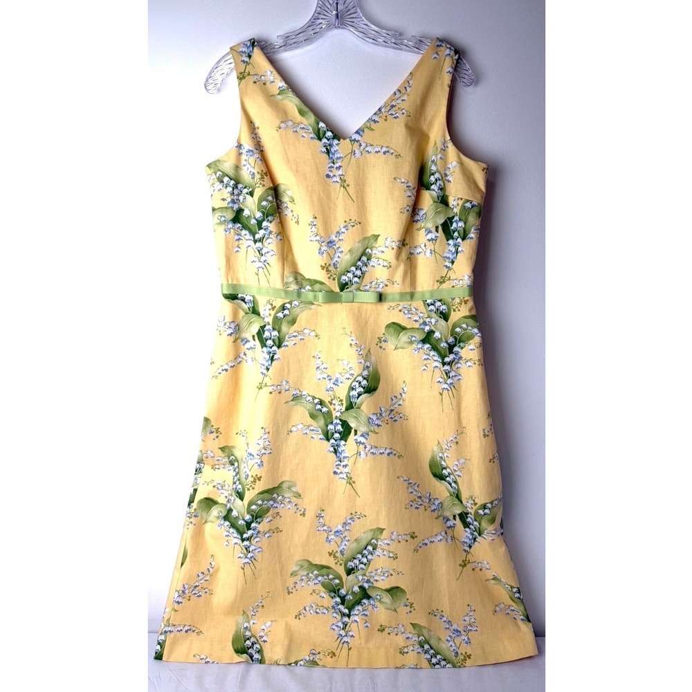 VINTAGE JG. Hook Dress Lily of the Valley Floral Cotton USA Cottagecore 14